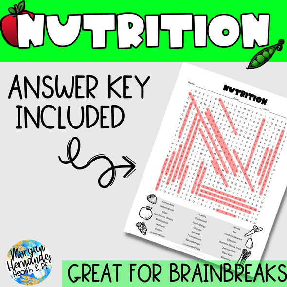 Nutrition crossword puzzle