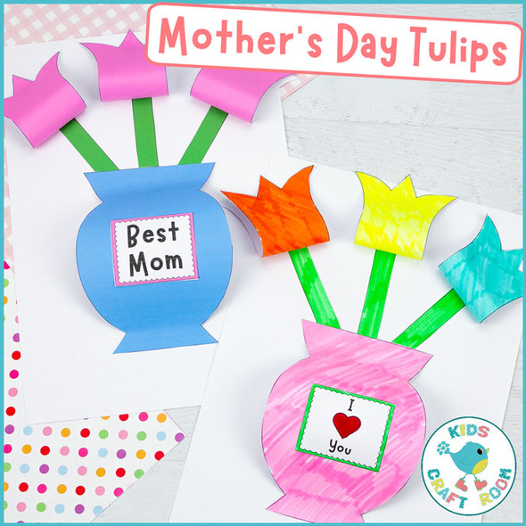 Tulip Craft For Mother's Day and Valentine's Day