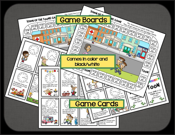 Telling Time to the Nearest 5 Minutes Game and Worksheets