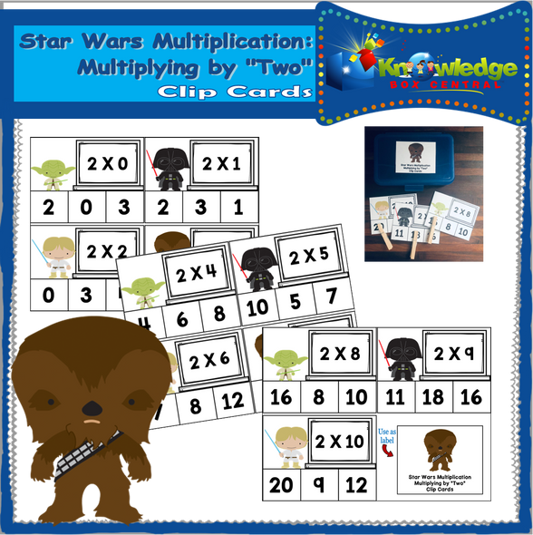 Star Wars Multiplication: Multiplying By TWO Clip Cards 