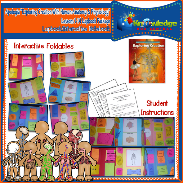 Apologia Exploring Creation w/ Human Anatomy & Physiology Lapbook Package (Lessons 1-14) 
