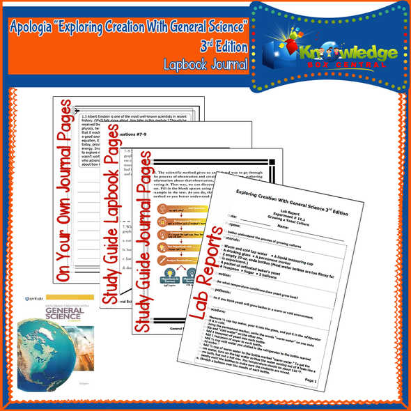 Apologia Exploring Creation With General Science 3rd Edition Lapbook Journal 