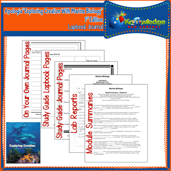 Apologia Exploring Creation With Marine Biology (1st Edition) Lapbook Journal 