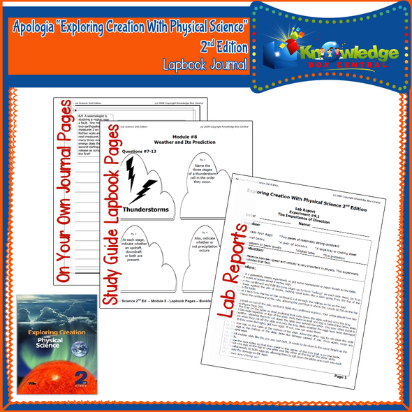 Apologia Exploring Creation With Physical Science 2nd Ed Lapbook Journal 