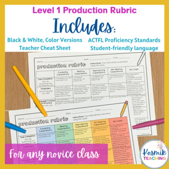 Foreign Language Level 1 Production Proficiency Rubric