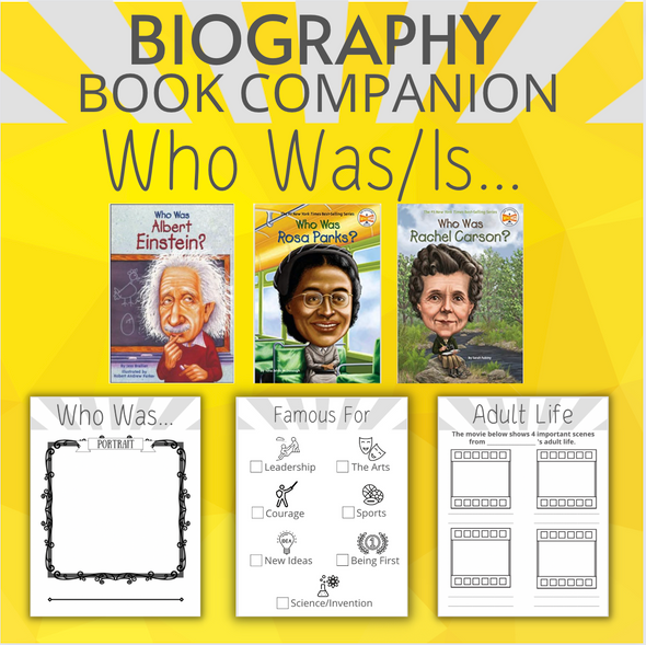 WHO WAS… Biography Book Companion Printable Activities USE WITH ANY BOOK