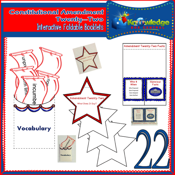 Constitutional Amendment Twenty-Two Interactive Foldable Booklets 