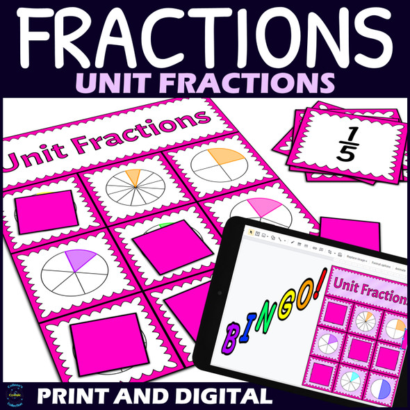 Unit Fractions Activity - Bingo Game - Fraction Circles