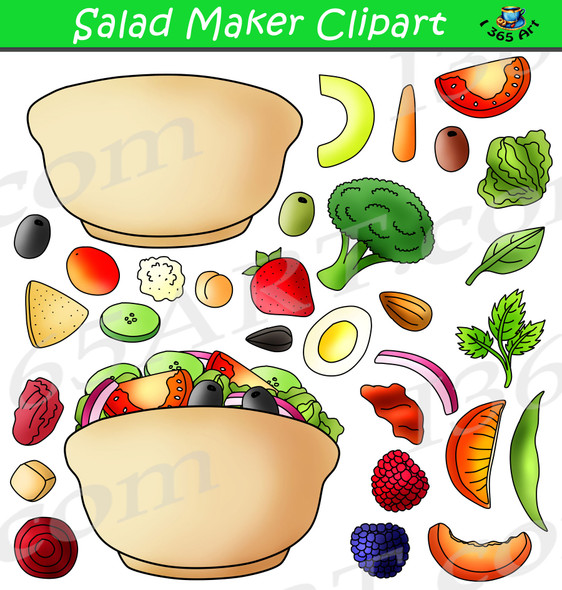 build a salad clipart