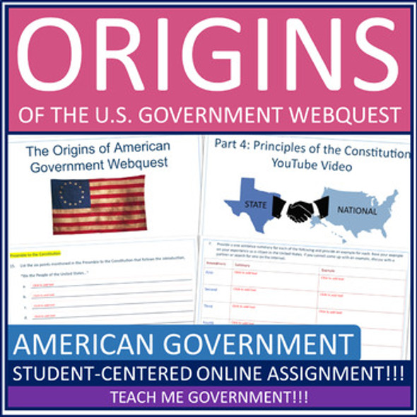 Origins of U.S. Government Articles of Confederation Constitution Webquest