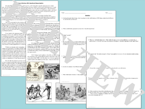 The Monroe Doctrine Primary Source and Image Analysis