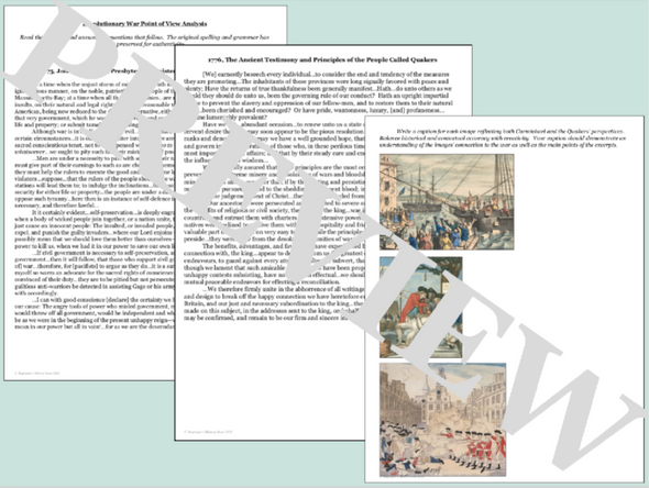 Revolutionary War Point of View Primary Source Analysis