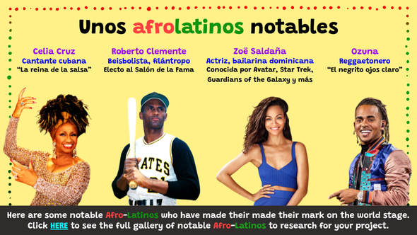 Spanish Project: Afrolatinos notables