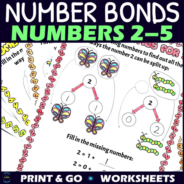 Number Bonds with Pictures - Number Bonds to 5 Activities - 2-5