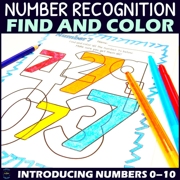 Number Recognition Worksheets 0-10 | Find and Color Activities | Printable