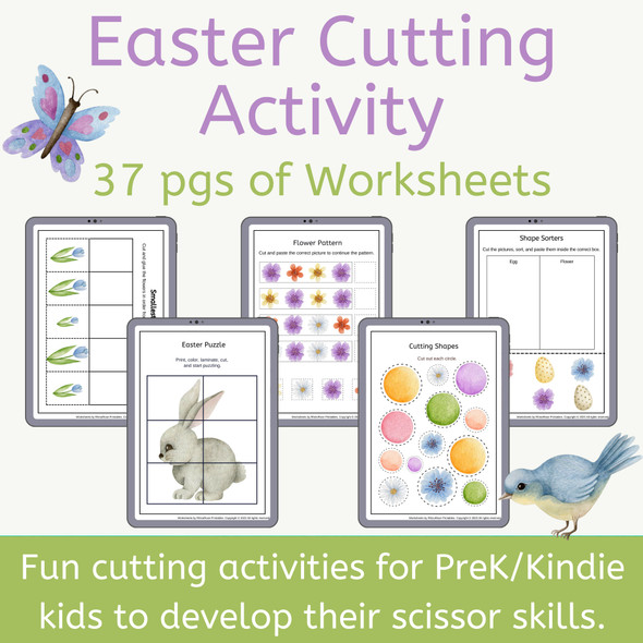 Preschool Easter cutting activities