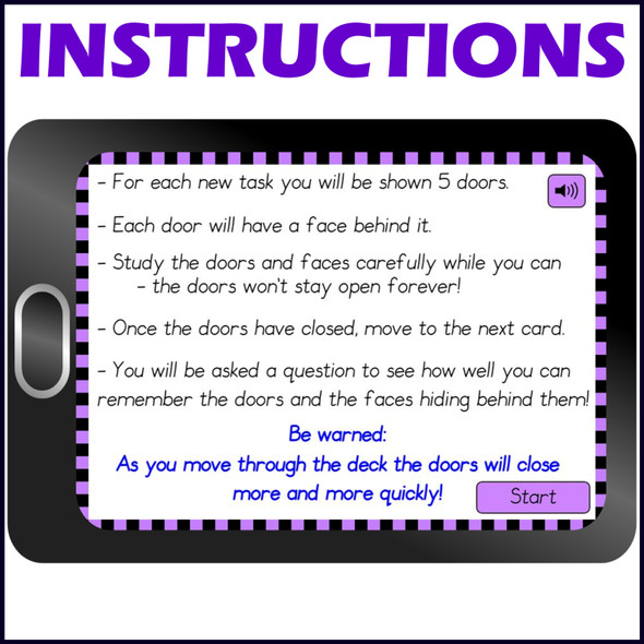 Working Memory Activity level 3c – Digital Boom™ Cards