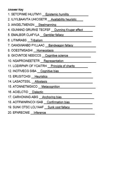 Philosophy Vocabulary Word Scramble Bundle