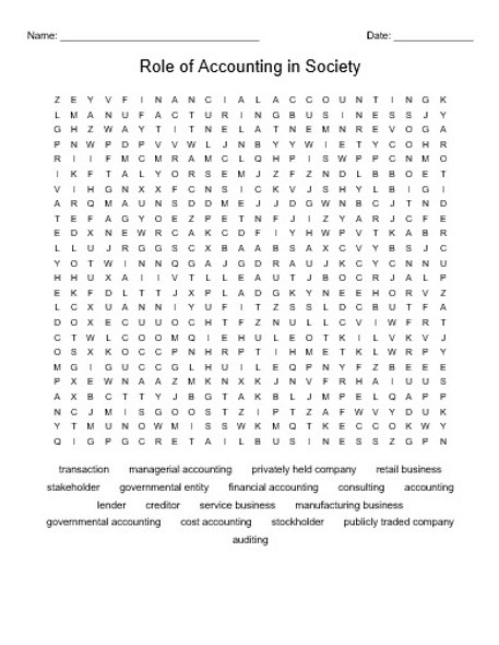 Accounting Vocabulary Word Search Bundle
