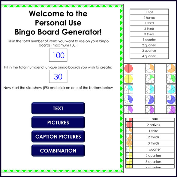 Personal Use Bingo Generator - Bingo Game Creator