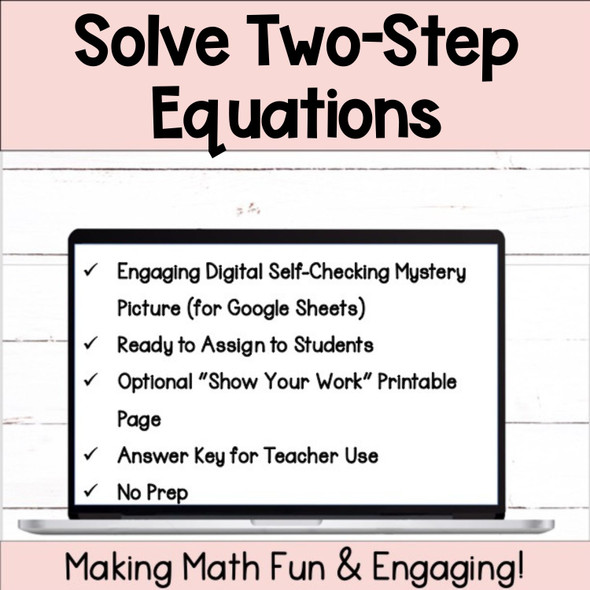 Solve Two-Step Equations Digital Self-Checking Activity