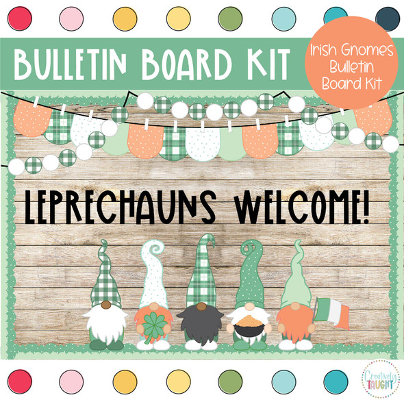 Irish Gnomes - St Patricks Day Bulletin Board Kit Irish Gnomes - St Patricks Day Bulletin Board Kit