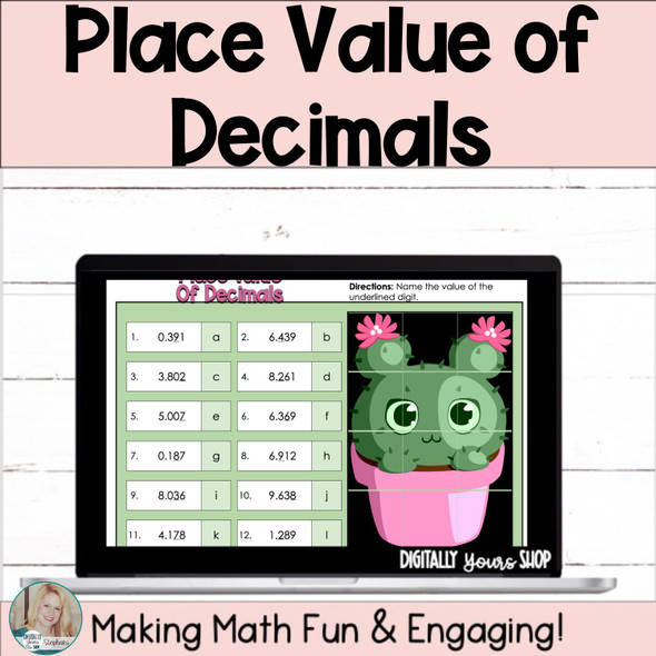 Place Value of Decimals Digital Self-Checking Activity