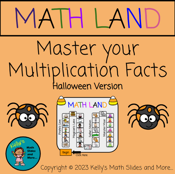 Halloween Math Land Master Your Multiplication Facts Game