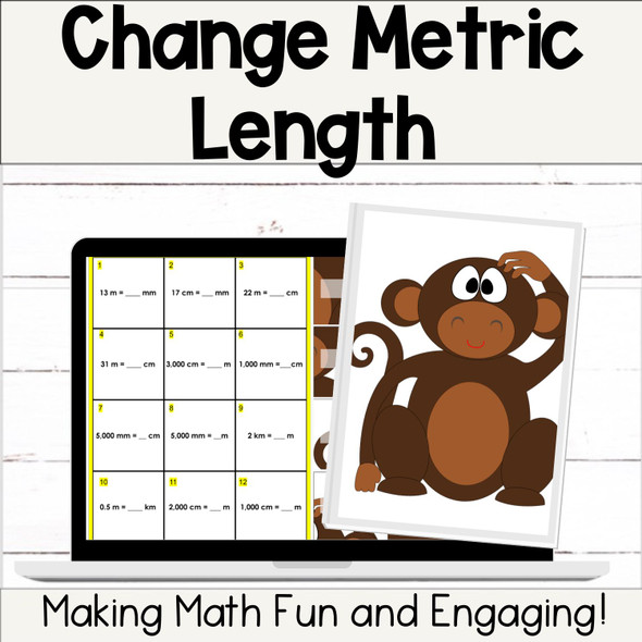 Change - Convert - Metric Length Digital Self-Checking Math Activity for Google Slides