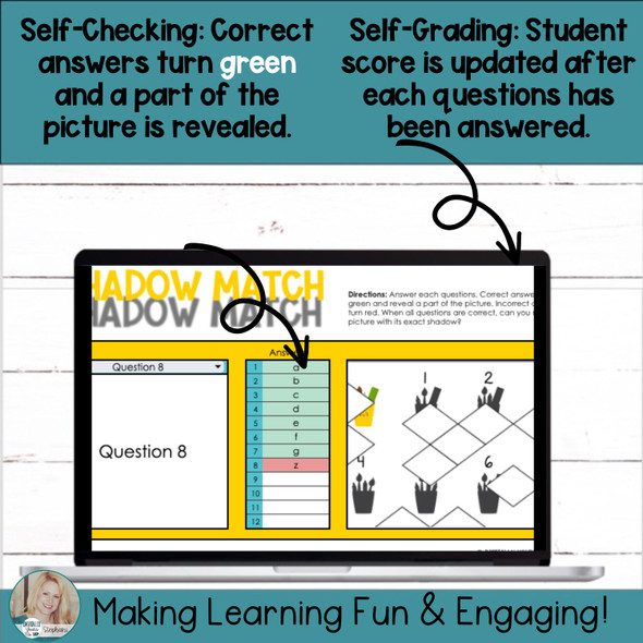 Editable Customizable Self-Checking Template Digital Task Card Activity V5