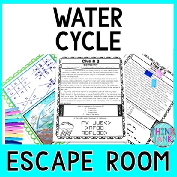 Water Cycle ESCAPE ROOM - Earth Science - Reading Comprehension