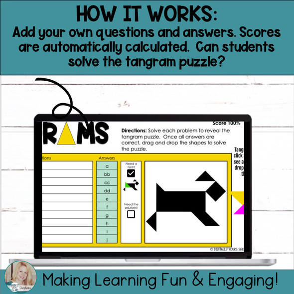 Editable - Self-Checking Self-Grading Tangram Template - Digital Activity Vol.1