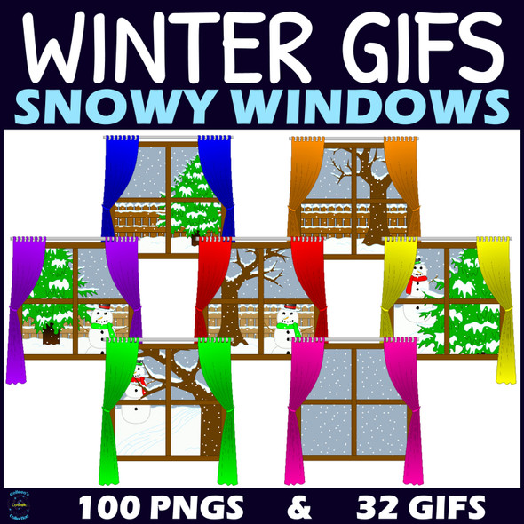 Winter Snowy Windows GIFs - Animated Winter Clipart