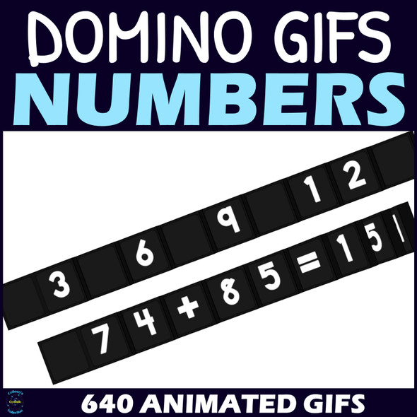 Domino GIFs - Animated Dominoes Clipart – Black with White Numbers