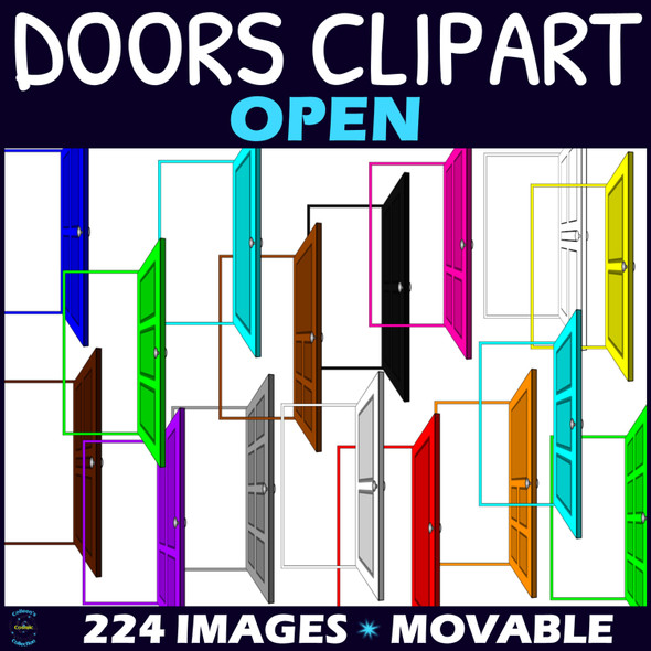 Rainbow Doors Clipart - Open