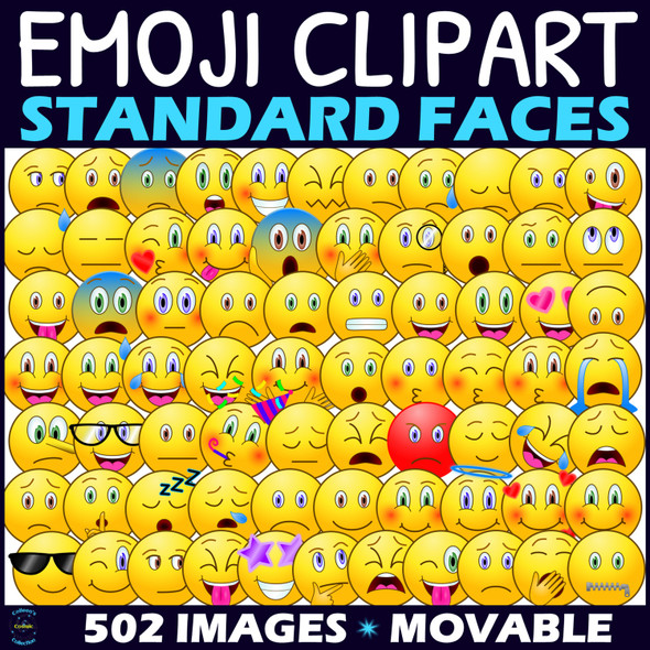 Standard Faces Emoji Clipart - emotions