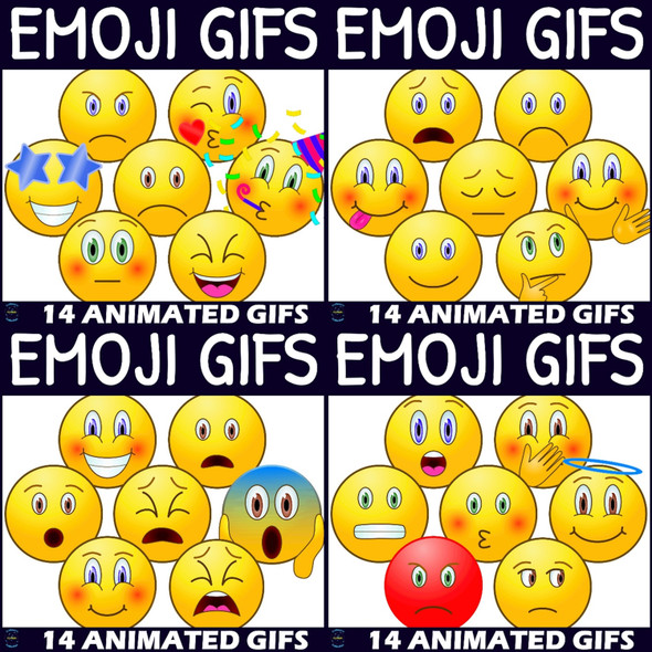 Emoji GIFs BUNDLE - Emotions - Animated Clip Art