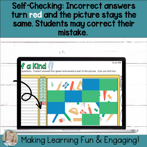 Editable Self-Checking Two of a Kind Template Digital Activity Volume 2