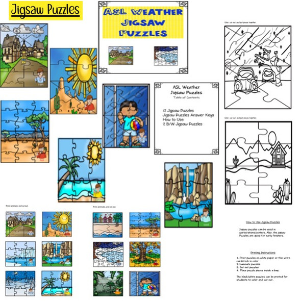 Preview for ASL Weather Puzzles resource