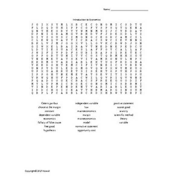 Economics Vocabulary Word Search Bundle