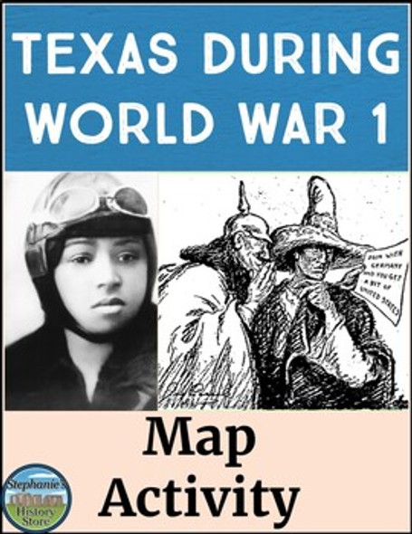 Texas During World War 1 Map Activity