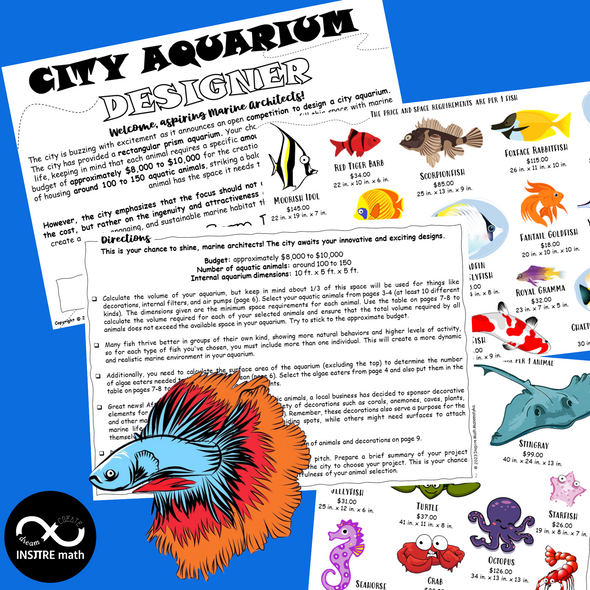 Surface Area & Volume of Rectangular Prisms Project Based Learning City Aquarium