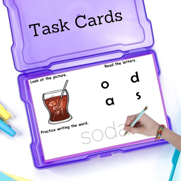 Fast Food Functional Sight Word Vocabulary Scramble Literacy Worksheets, Task Cards, and Word Wall Cards