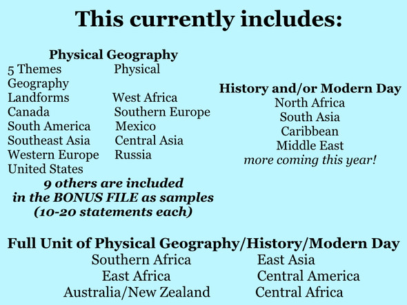 World Geography True False Fix Bundle