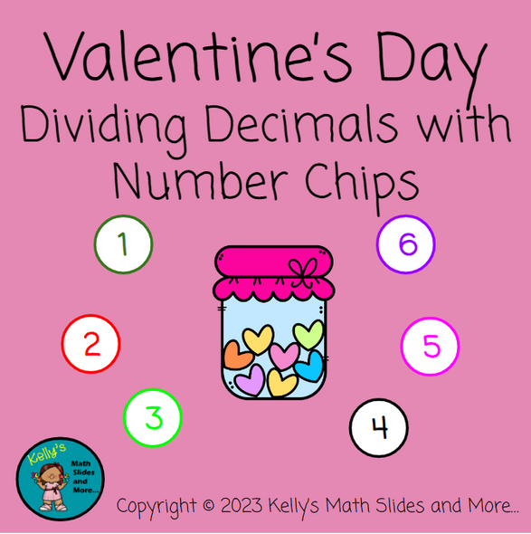 Valentine's Day Dividing Decimals with Number Chips