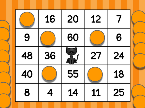 Halloween Multiplication Bingo - Digital and Printable