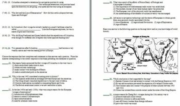 Crash Course World History Worksheet 21: 15th Century Mariners