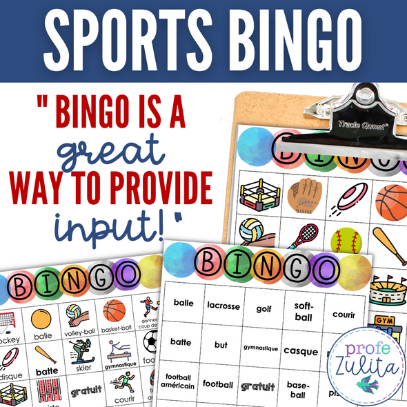 Les Sports French Sports Vocabulary BINGO Games Les Sports French Sports Vocabulary BINGO Games