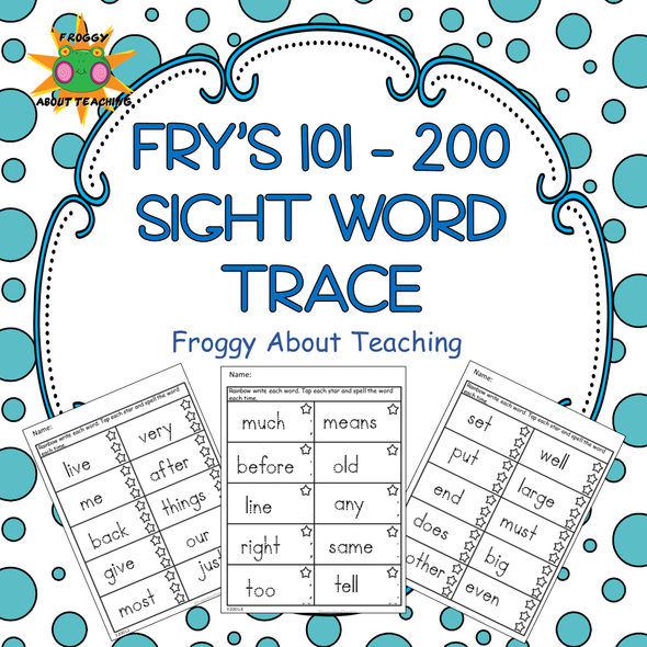 Sight Word Trace Fry's 200