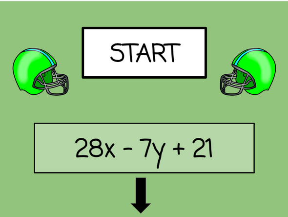 Advanced Equivalent Expressions Race - Football Version